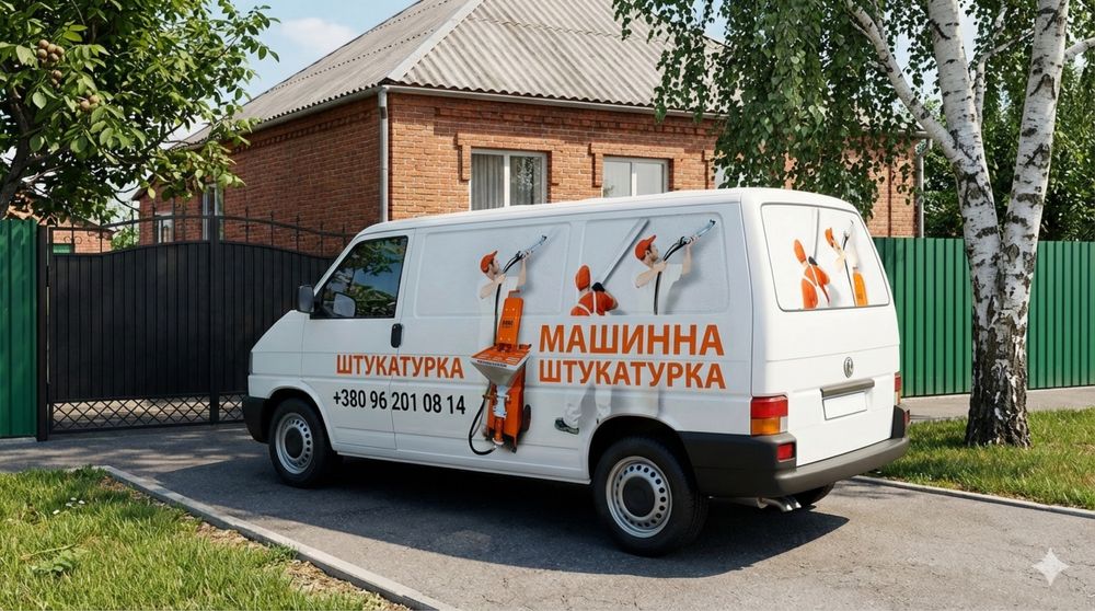 Машинна штукатурка,стяжка підлоги та малярні роботи