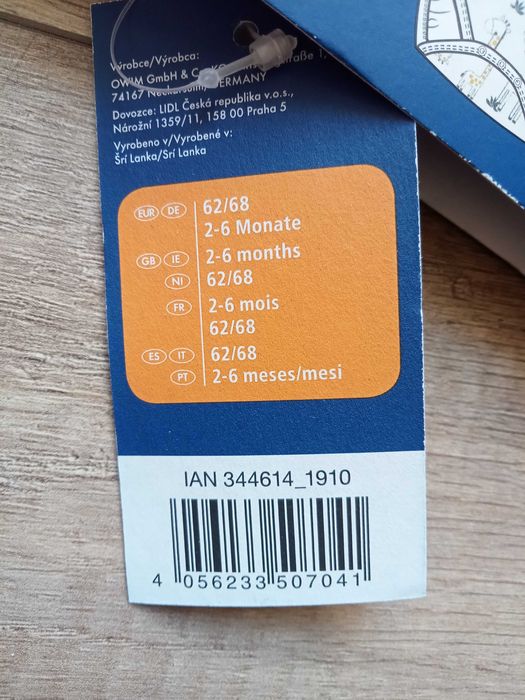 Body długi rękaw 62/68 nowe 2 pak