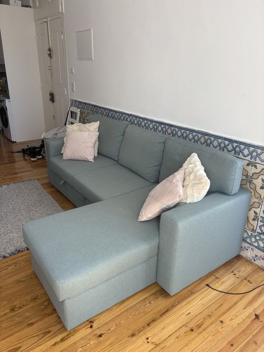 Sofa- cama  cor turquesa