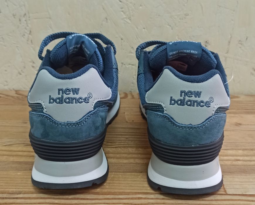 New Balance 574 кроссовки женские синие натуральная замша