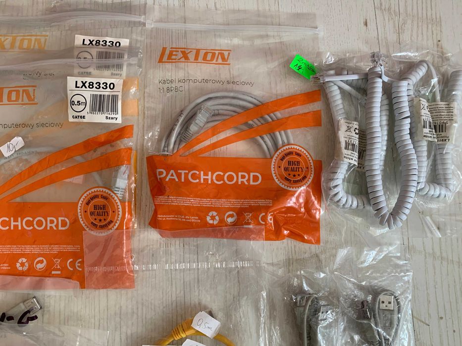 Zestaw kabli RJ10, USB, telefoniczny, drukarkowy, sieciowy