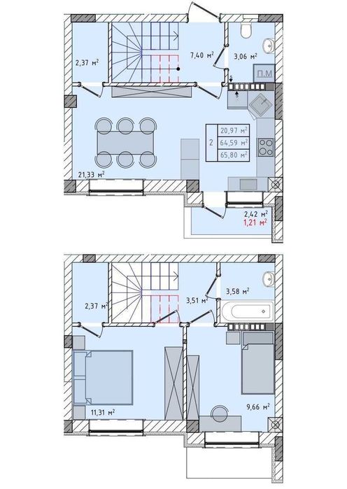 2-rooms apartment apartment by the address st. Grushevskogo (area 69,5 m²) - Atlanta.ua - photo 2
