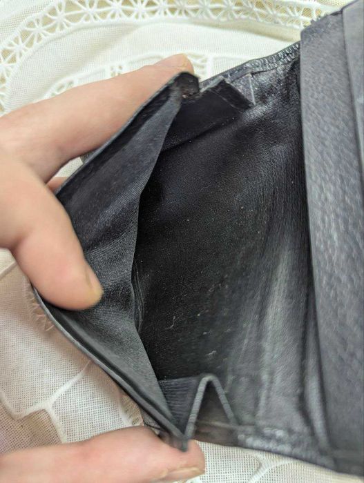 Кожаная японская визитница Gianni Valentino , чёрная