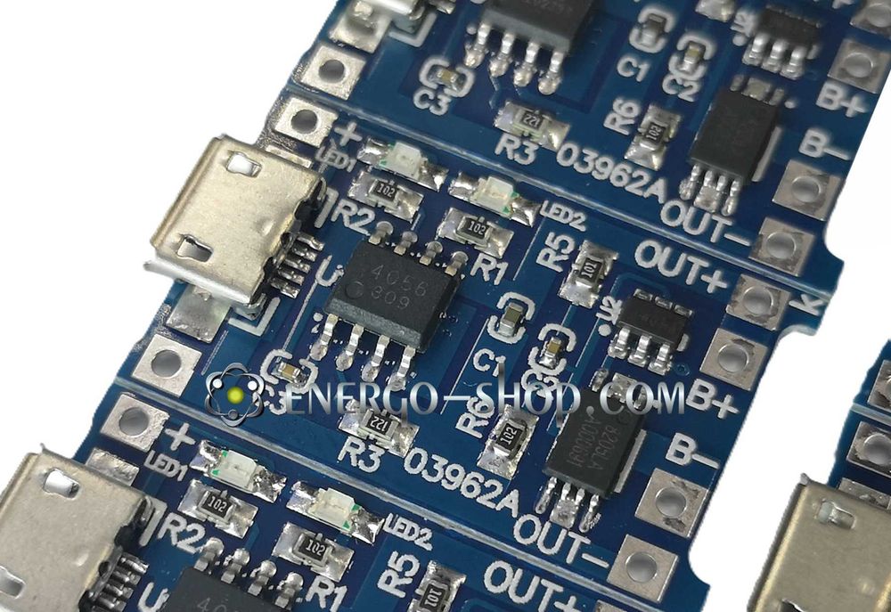 10шт/лот TP4056 Micro USB Плата зарядки с защитой для Li-ion АКБ