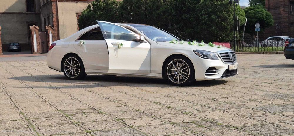 ## Auto Do Ślubu Wesele/ Mercedes S  / Wynajem / Biały diament ##
