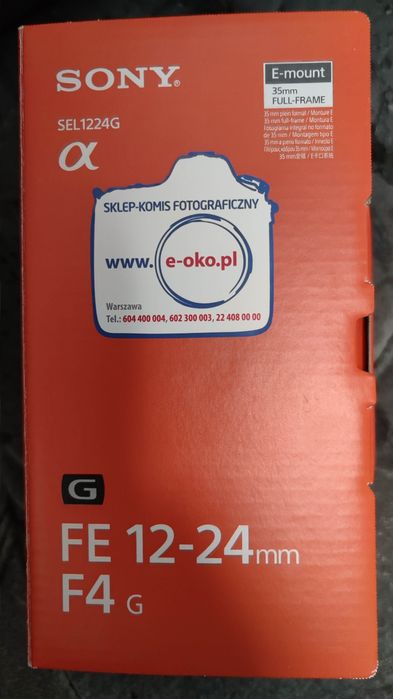Obiektyw Sony 12 24 F4 G FE.