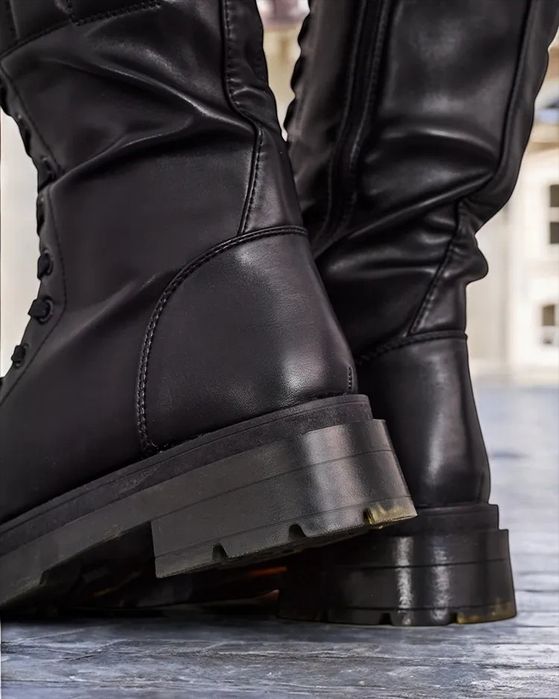 36 37 38 Glany 39 40 41 kozaki na platformie pikowane sznurowane ociep