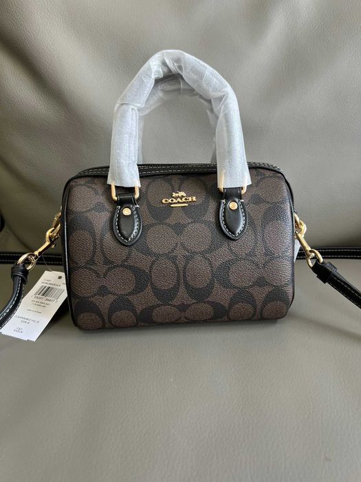 Сумка Coach Rowan Satchel brown бочонок