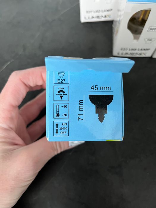 Nowe Żarówki e27 neutralne G45 małe kulki ozdobne filament 10 sztuk