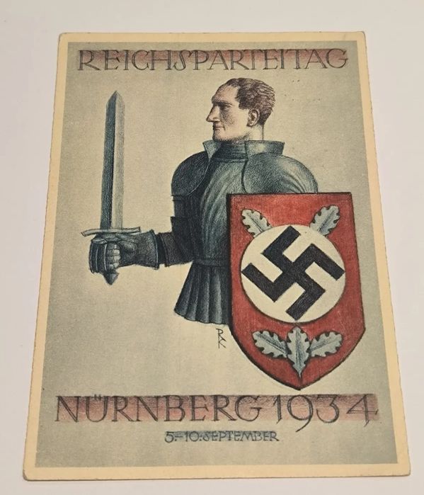 Militaria postal original histórico Nuremberg 1934