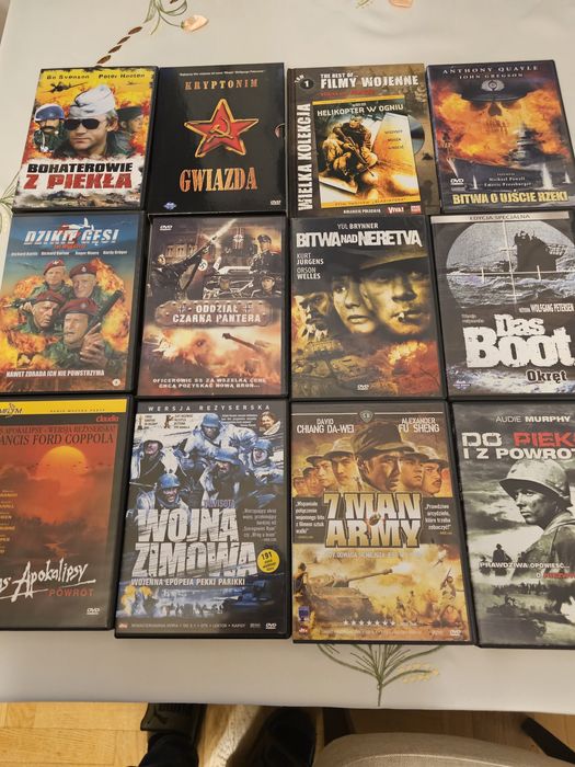 Filmy wojenne na płytach dvd.