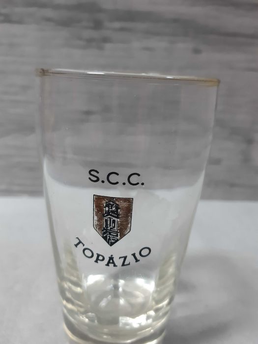 Raro Copo vidro antigo, Sociedade Central Cerveja Topázio