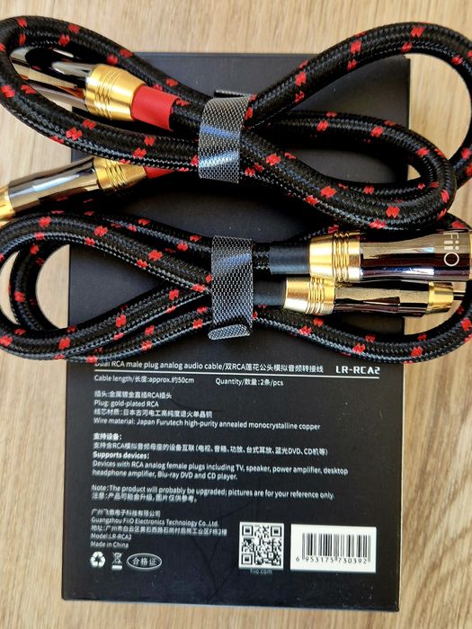 Kabel FiiO LR-RCA2 50cm RCA stereo interconnect gwarancja