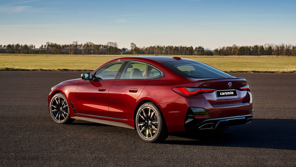BMW Seria 4 Sedan czerwony z lewej strony od tyłu