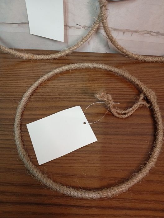 Zestaw zawieszek baza do stroika jutowa obręcz koło