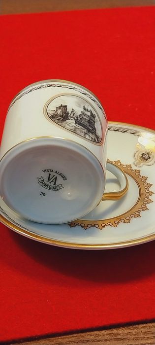 Chávena de Café com Pires Vista Alegre Antiga (1947-1968) - conjunto de 6