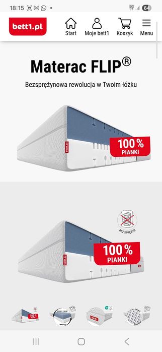 Sprzedam Nowy Materac firmy Bett1 28 cm
