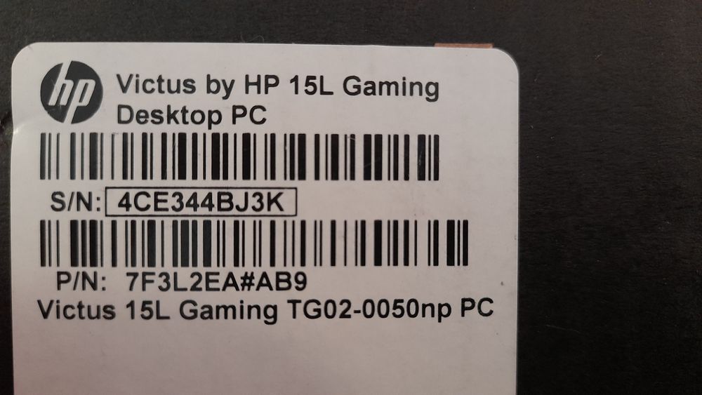 Desktop HP Victus 15L gamming