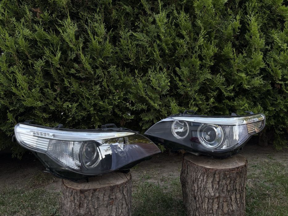 BMW E60 Bi-Xenon Nieskrętny Komplet Lamp Przód Oryginał EU