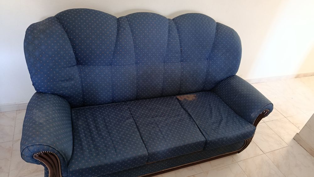 Sofás  usados tecido azul