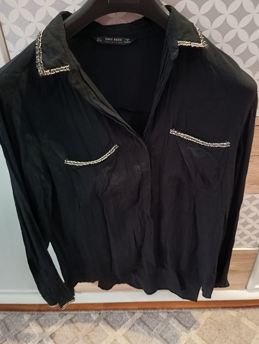 Zara koszula m/ L czarna  rozpinana