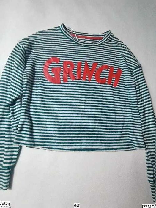 Love to Lounge crop top damski XS 34/36 Grinch z nadrukiem