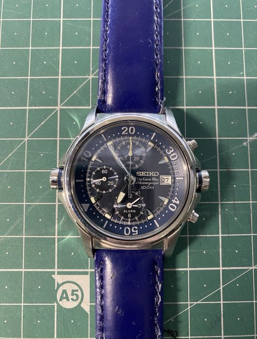 Seiko Watch (The Great Blue Chronograph)