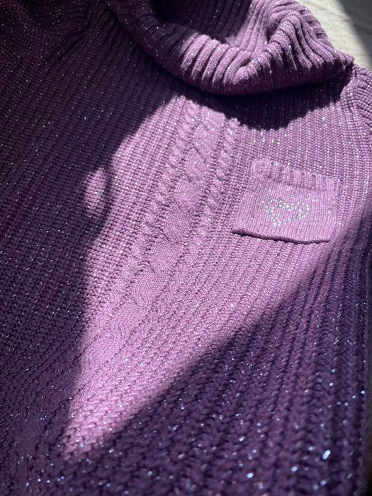 Sweter z golfem fioletowy r. 36/S