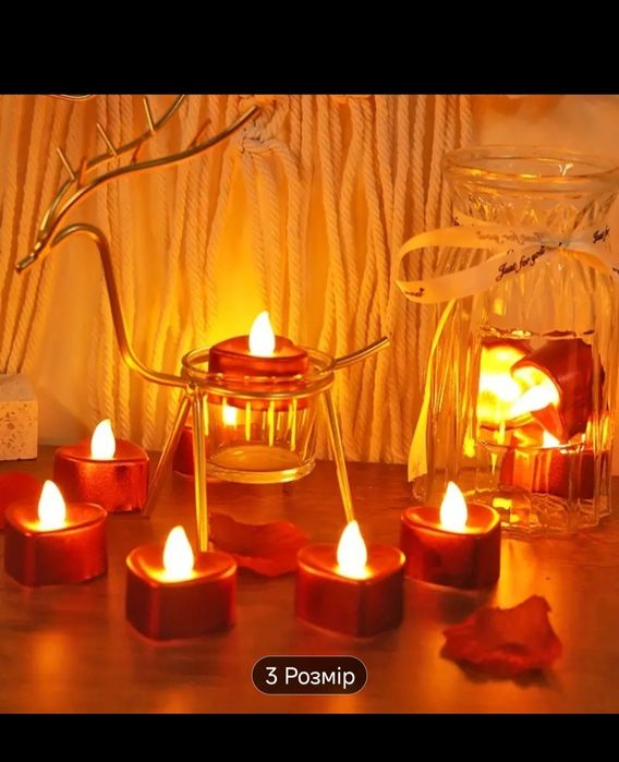 Набір свічок 12шт з освітленням на Батарейках