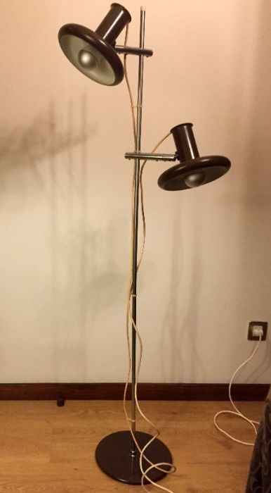 Candeeiro de pé duplo Optima castanho por Hans Due para Fog & Mørup