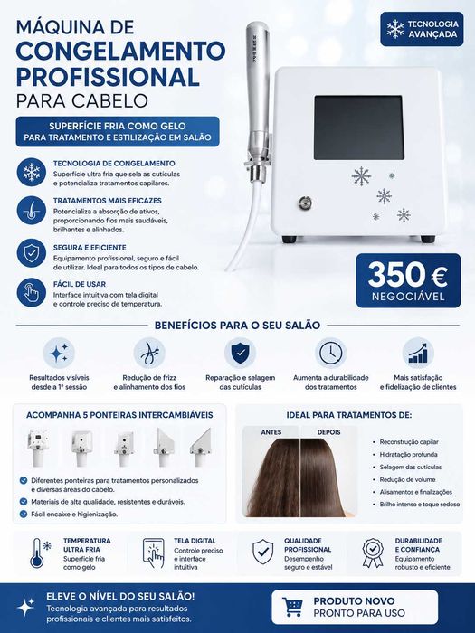 Máquina de Congelamento Profissional para Cabelo: