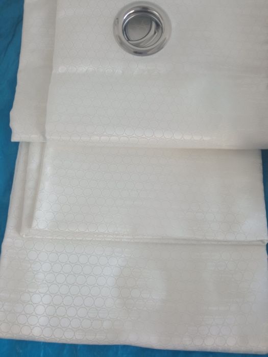 Conjunto de 3 cortinados - 2 branco+1 cinza clarinho