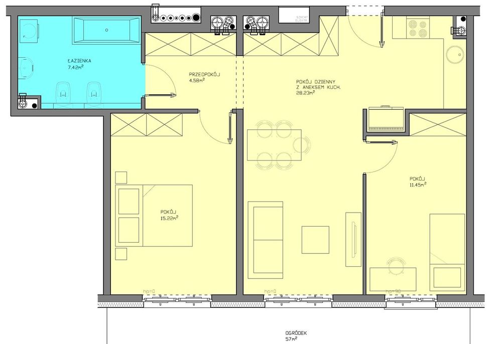Mieszkanie 66,90m2 z ogródkiem