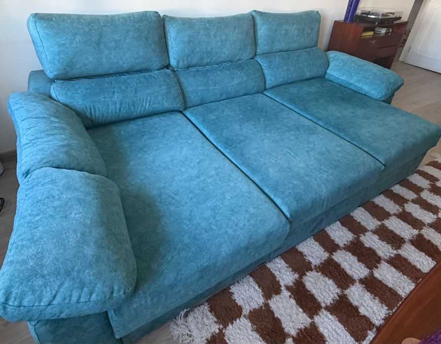 Sofá OKsofás 2,65m com chaise longue e assentos extensíveis