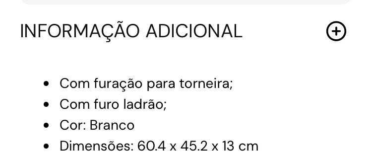 1 lavatório de pousar