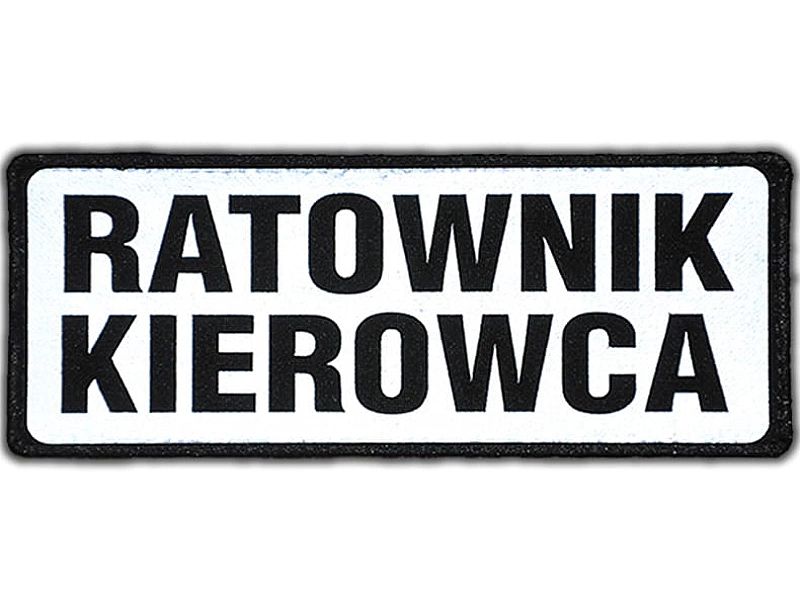Emblemat RATOWNIK KIEROWCA odblaskowy na rzepie 13 x 5 cm NOWY