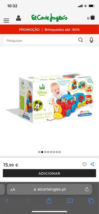 Comboio brincar bebé  - Clementoni disney baby