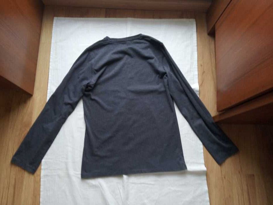 Bluzka typu "long-sleeve" grafitowa z nadrukiem - S - "Tom Tailor".