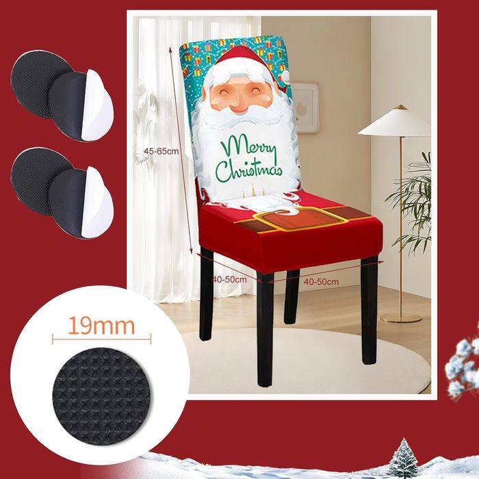 Świąteczny Pokrowiec na Krzesła Rozciągliwy na Boże Narodzenie