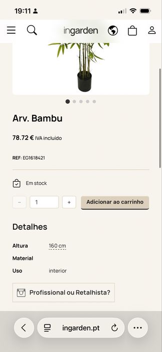 Dois bambus ikea 1,70cm