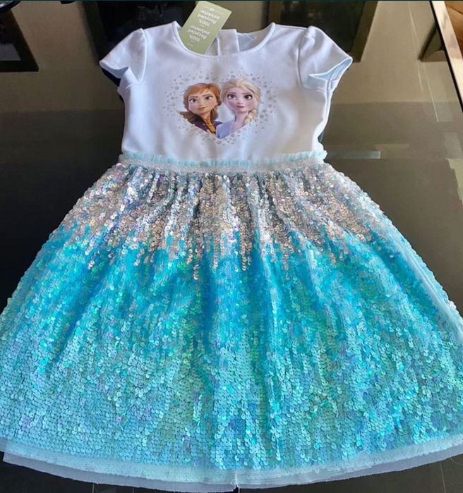 Elza, Elsa, Frozen, Kraina sukienka NOWA CEKINY 104