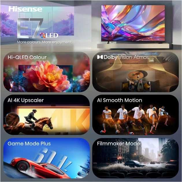 Телевізор QLED Hisense 43E7S Нова модель 2027року