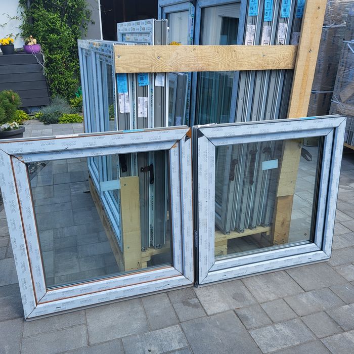 Okno 100x110 antracyt /złoty dąb /białe trzyszybowe