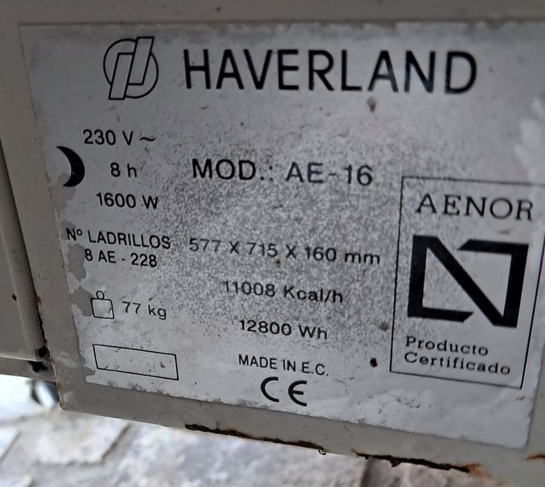 Acumuladores/ aquecedores de calor  haverland (vários modelos)