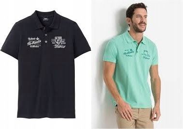 B.P.C koszulka polo czarna z nadrukiem S.