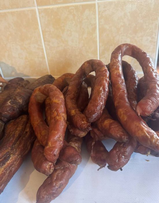 Домашние копчености на дровах, колбаса, курица, перепёлка