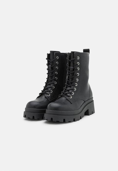 Even&Odd 38 Buty Damskie Botki Czane Sznurowane Workery T1586