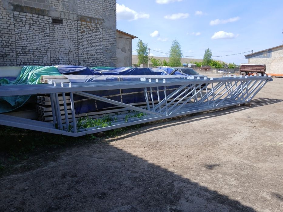 Ферма металева 13.5м, Ангар 13.5м × 42м, склад, навіс