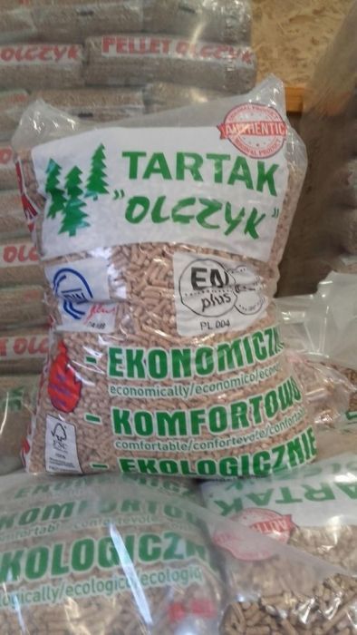 Pellet Olczyk drzewny opałowy 6 mm worek 15 kg tanio dystrybutor
