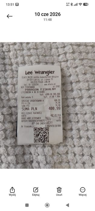 Męskie spodnie Lee Rider+gratis t-shirt